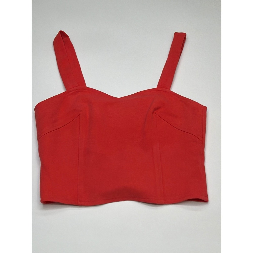 Sparkle & Fade Urban Outfitters Red Bustier Crop Top Back Cutouts Size S